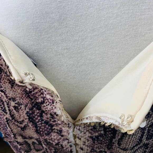 INC Women's Sequin Sleeveless Animal Snake Print Party Tank Top Lining Size XL - Picture 8 of 13